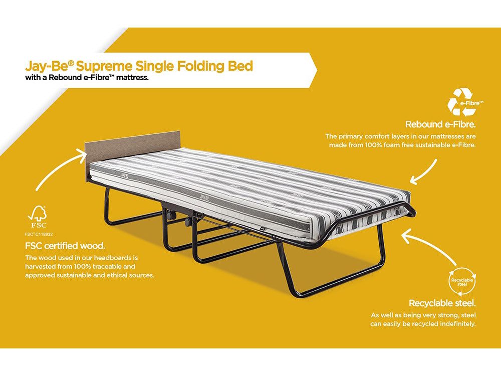 2ft6 Jay-Be Supreme e-Fibre Folding Bed (with Airflow Fibre Mattress)