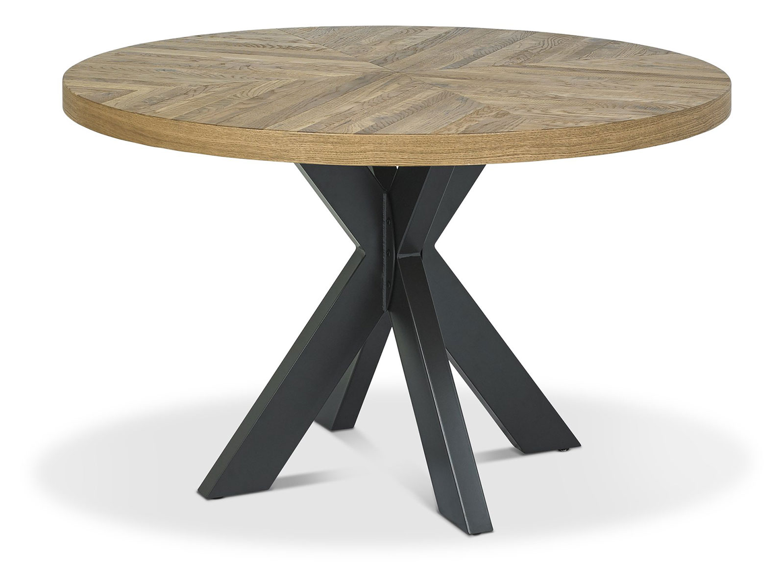 Bentley Designs Ellipse Rustic Oak 4 Seat Circular Dining Table