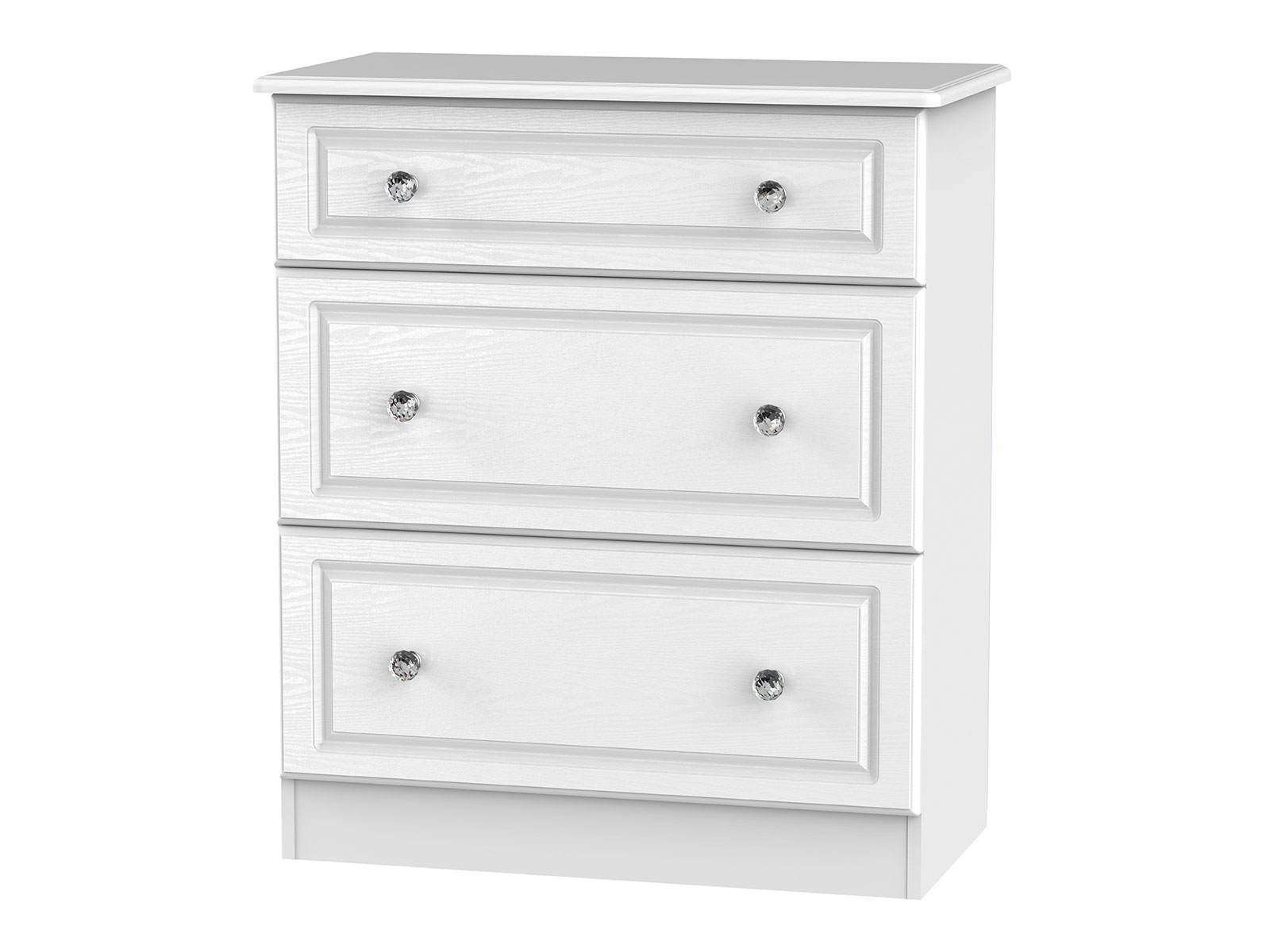 Furniture Crystal 3 Drawer Deep Chest