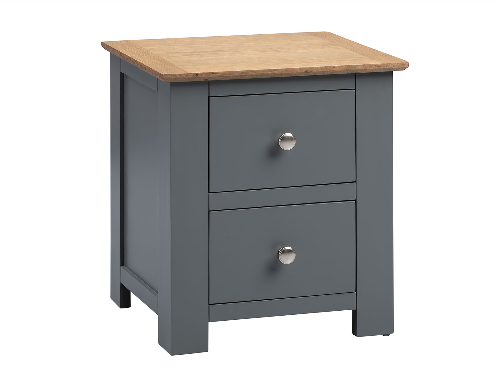 Flintshire Furniture Solid Oak Bedside in Heritage Grey