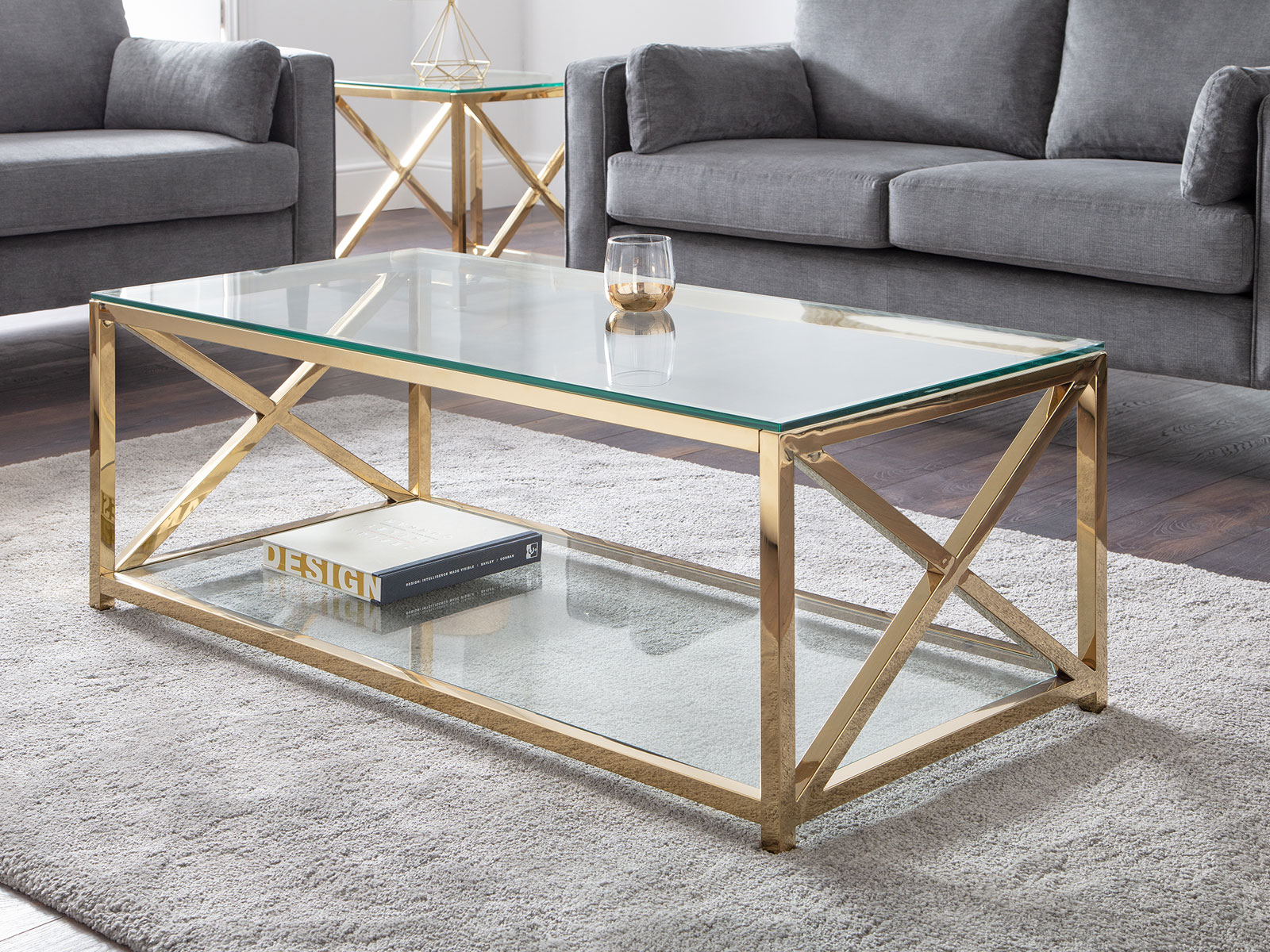 Julian Bowen Miami Coffee Table in Gold From The Sleep Shop