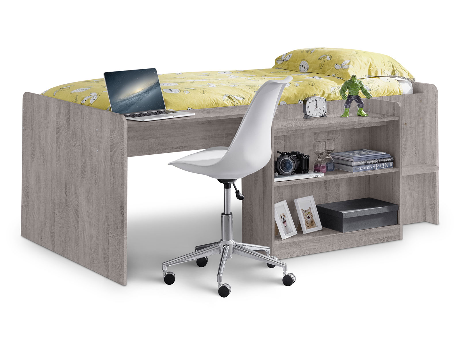 3ft Single Julian Bowen Neptune Midsleeper in Grey Oak