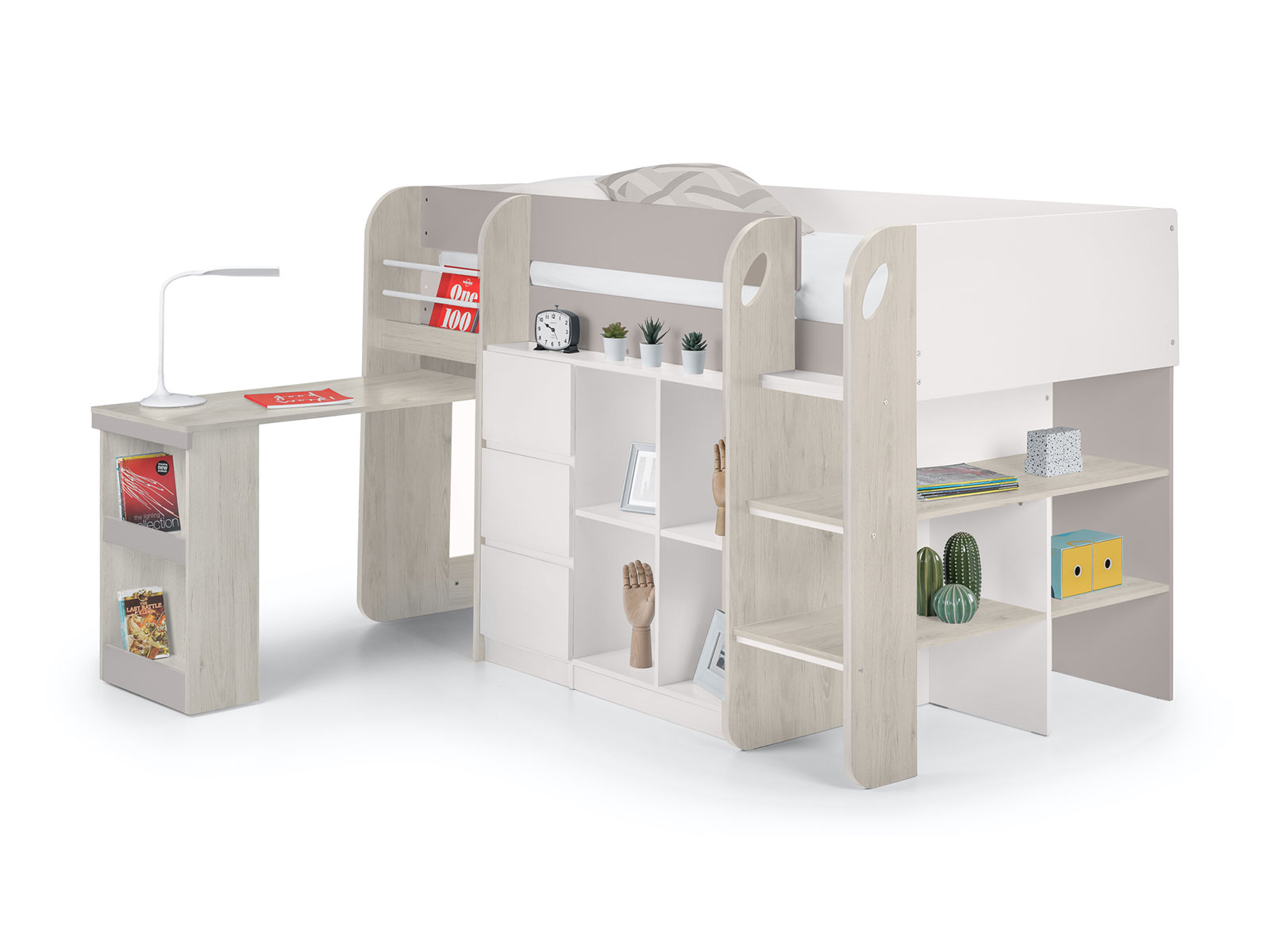 3ft Single Julian Bowen Saturn Midsleeper in Taupe