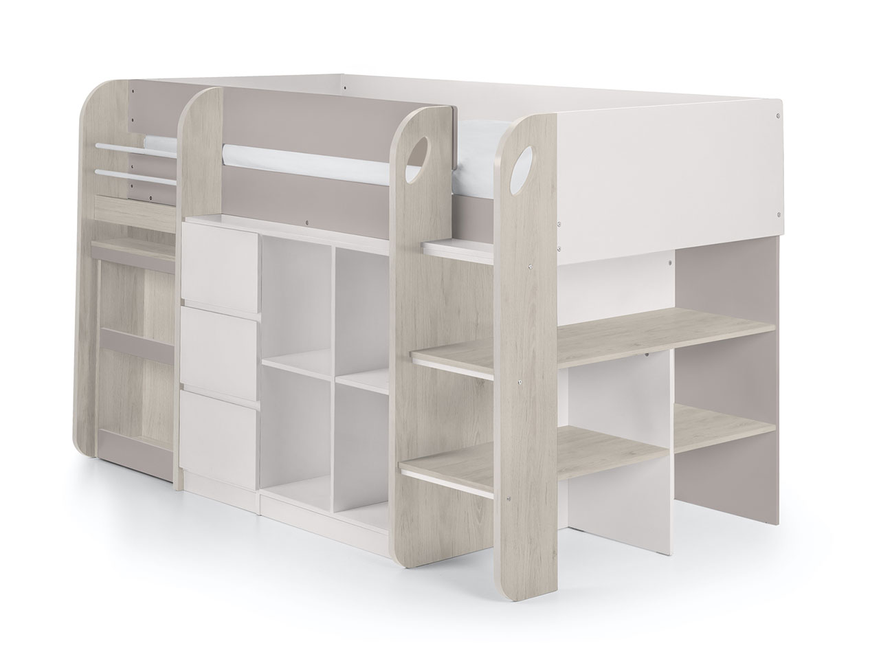 3ft Single Julian Bowen Saturn Midsleeper in Taupe