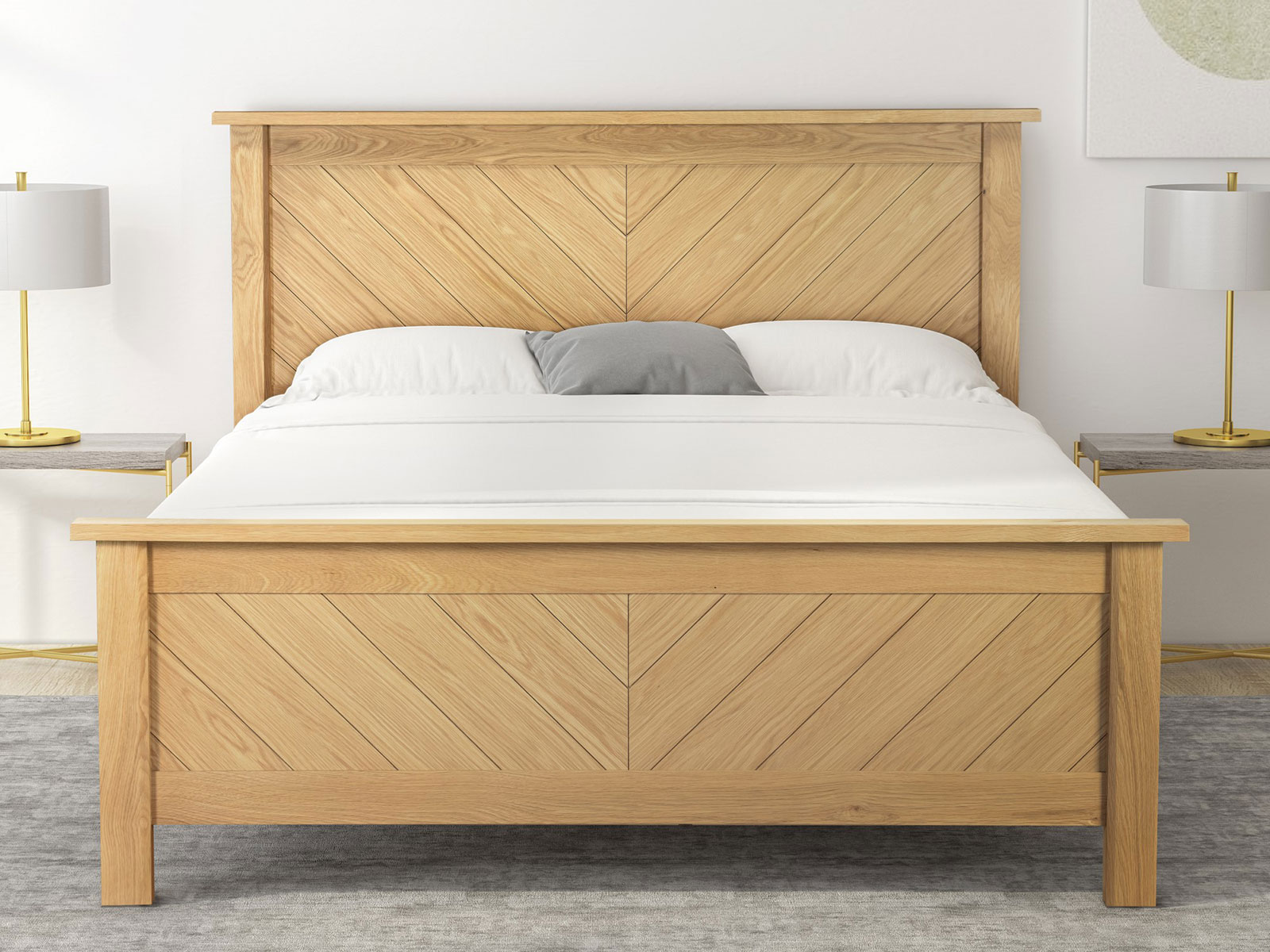 5ft King Size Limelight Kenji Oak Bedstead