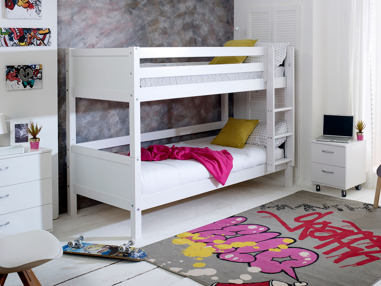 Kids Avenue Nordic Bunkbed 1 With Flat White Gable Ends