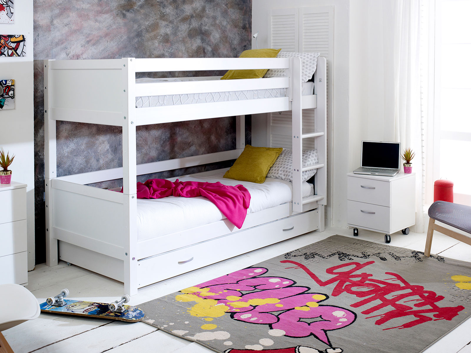 Kids Avenue Nordic Bunkbed 3 With Flat White Gable Ends