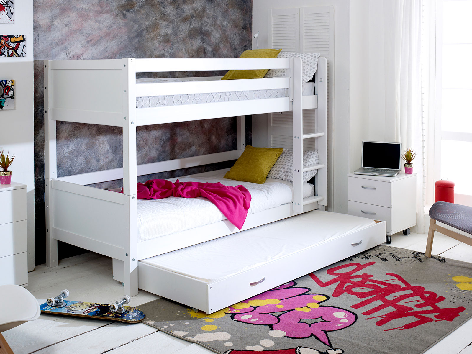 Kids Avenue Nordic Bunkbed 3 With Flat White Gable Ends