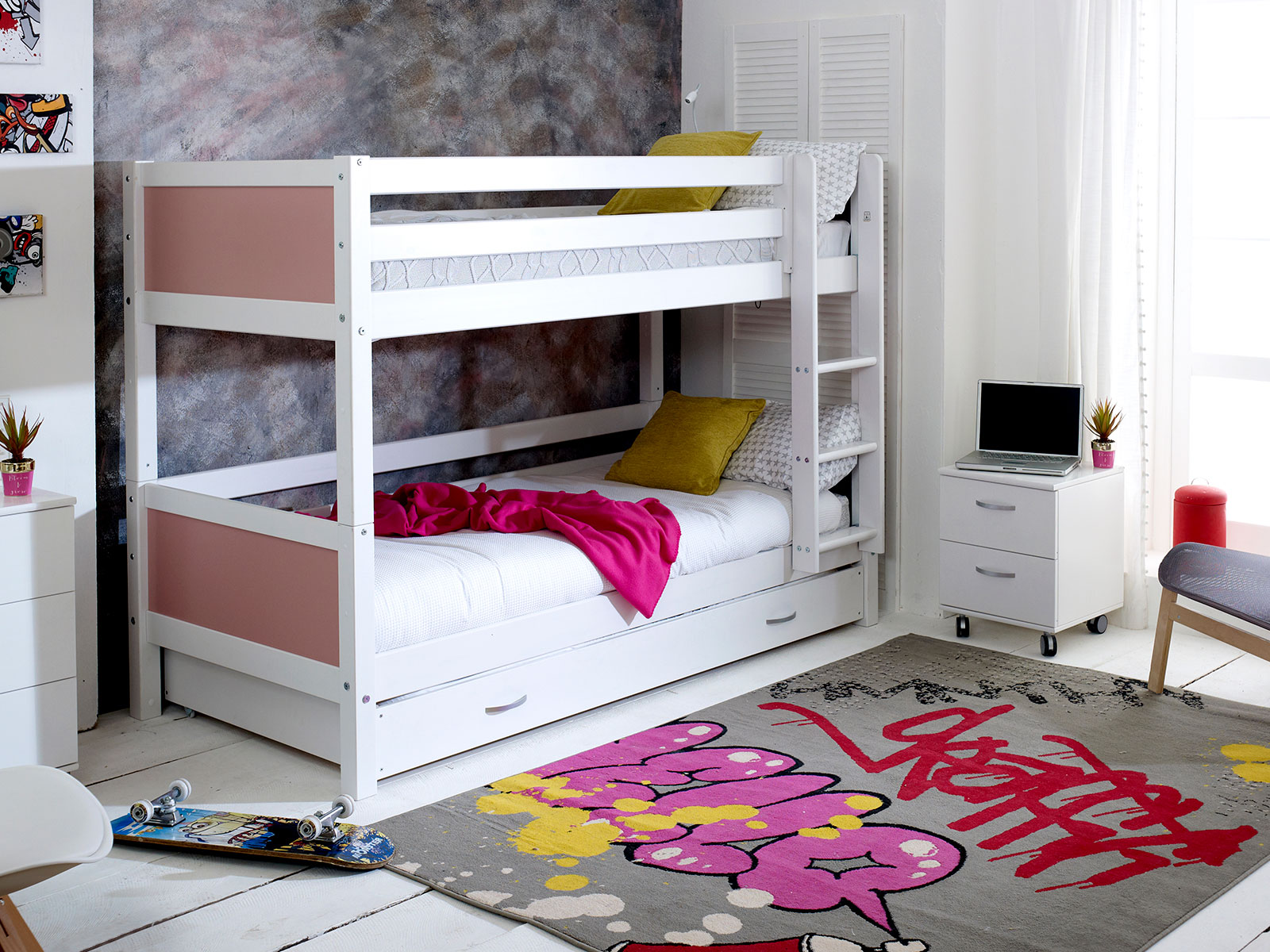 Kids Avenue Nordic Bunkbed 3 With Rose Gable Ends