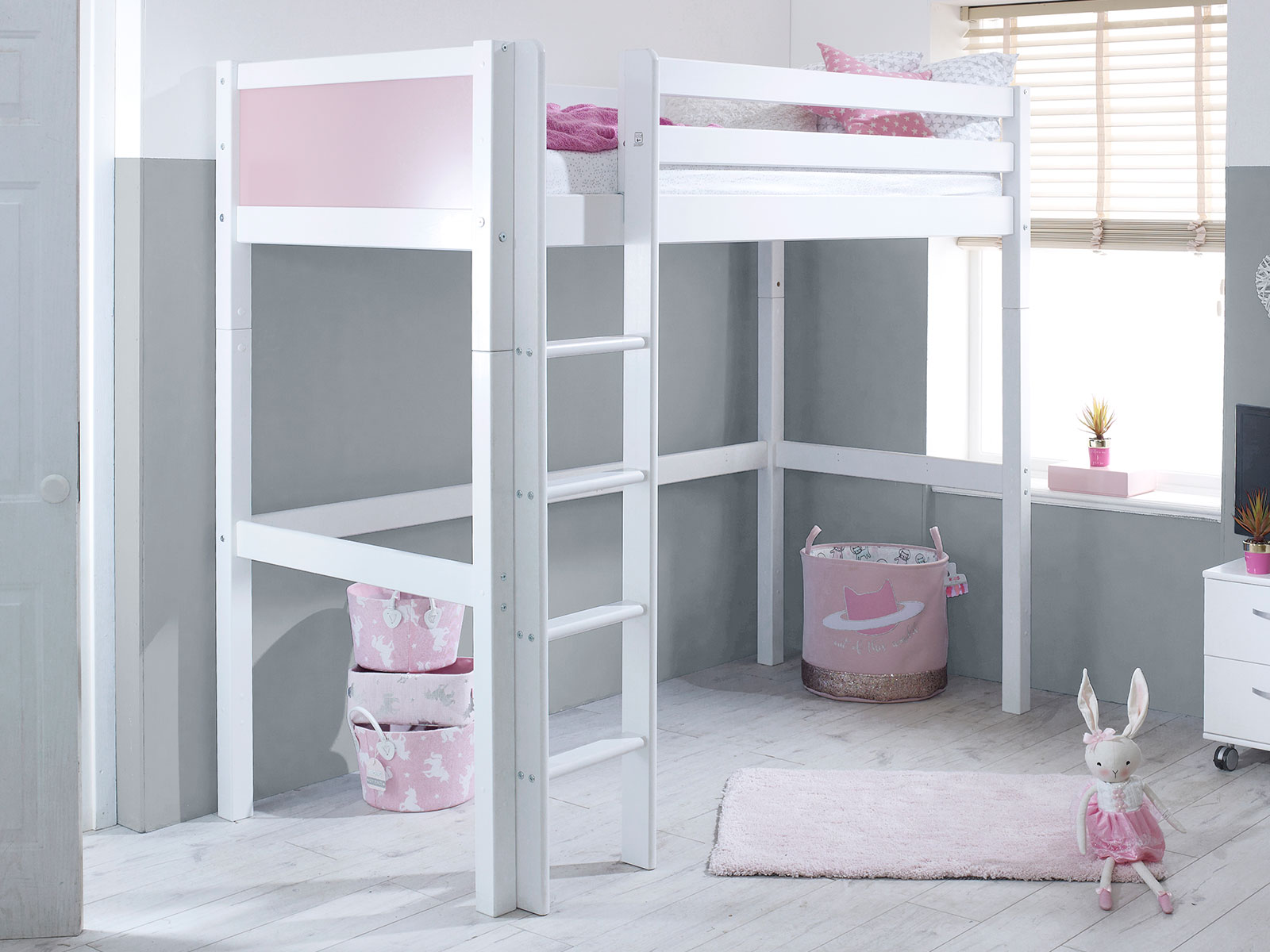 Kids Avenue Nordic Highsleeper 1 WIth Rose Gable Ends