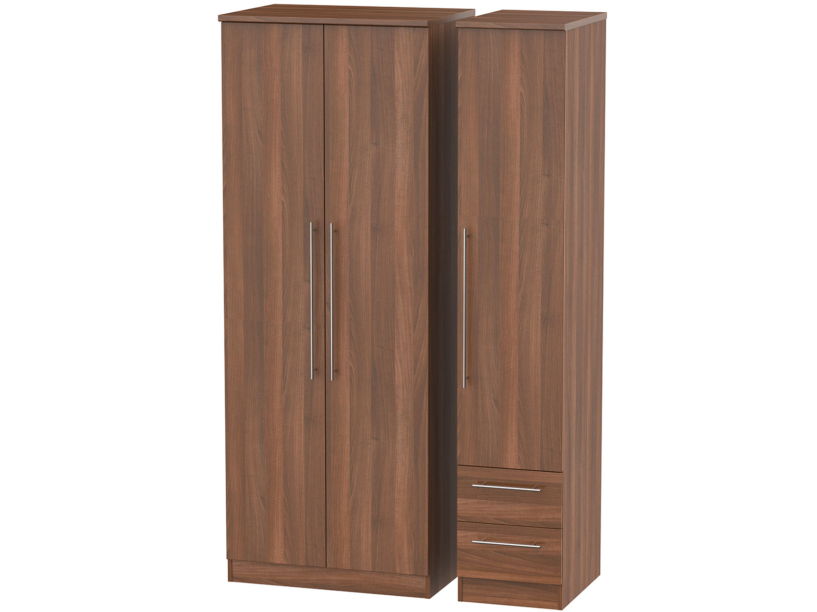 Furniture Sherwood Tall Triple Plain & Drawer Wardrobe